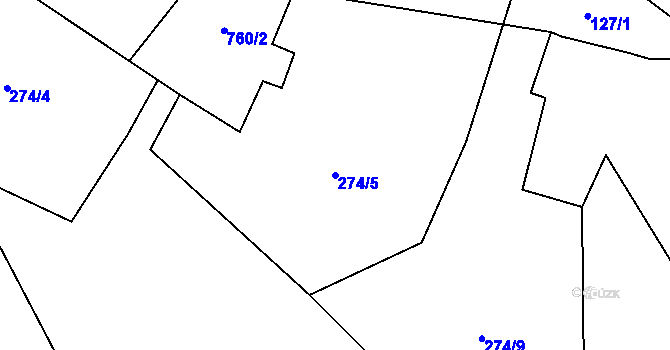 Parcela st. 274/5 v KÚ Hamr na Jezeře, Katastrální mapa
