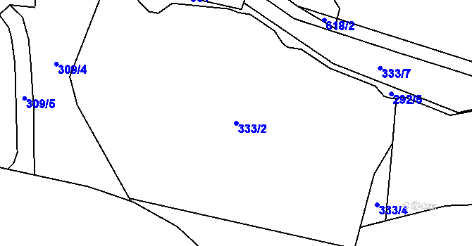 Parcela st. 333/2 v KÚ Hamr na Jezeře, Katastrální mapa