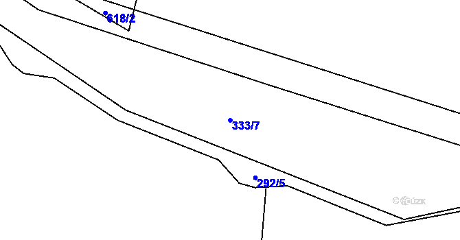 Parcela st. 333/7 v KÚ Hamr na Jezeře, Katastrální mapa