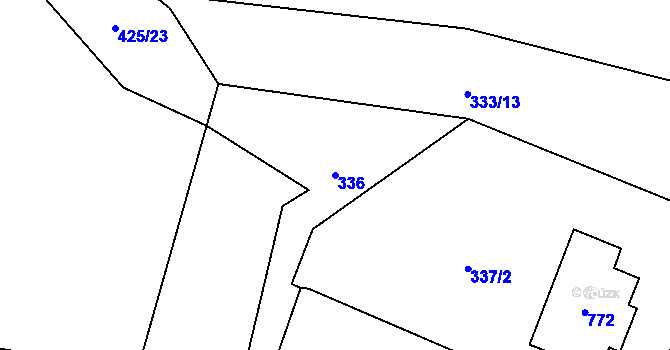 Parcela st. 336 v KÚ Hamr na Jezeře, Katastrální mapa