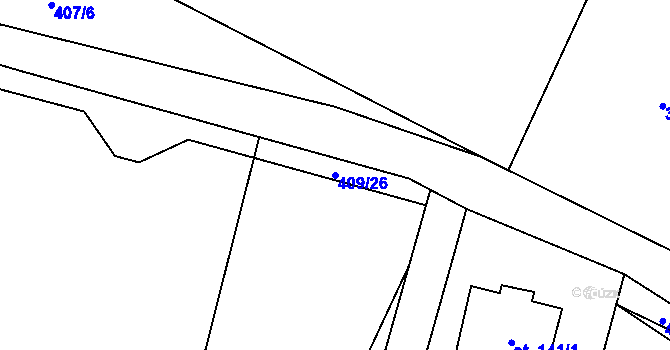 Parcela st. 409/26 v KÚ Hamr na Jezeře, Katastrální mapa