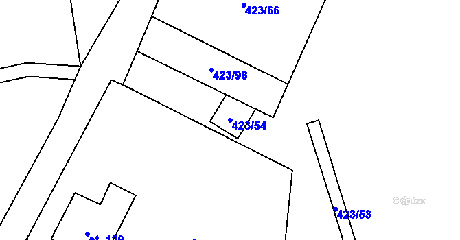 Parcela st. 423/54 v KÚ Hamr na Jezeře, Katastrální mapa