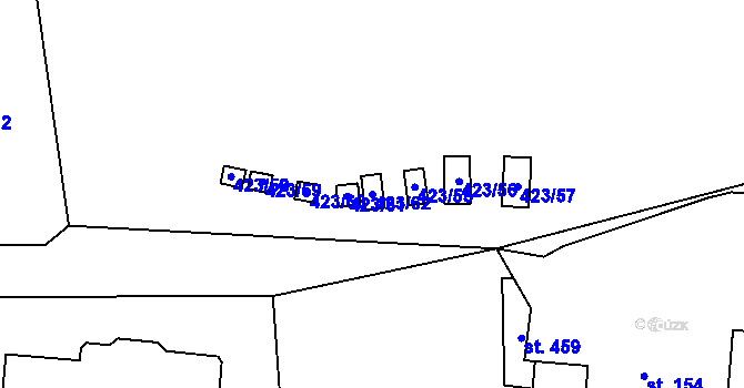 Parcela st. 423/62 v KÚ Hamr na Jezeře, Katastrální mapa