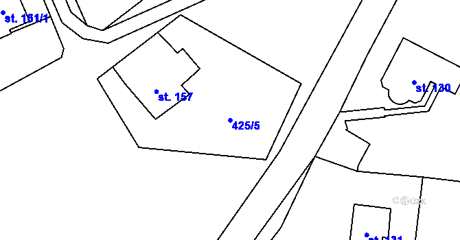 Parcela st. 425/5 v KÚ Hamr na Jezeře, Katastrální mapa