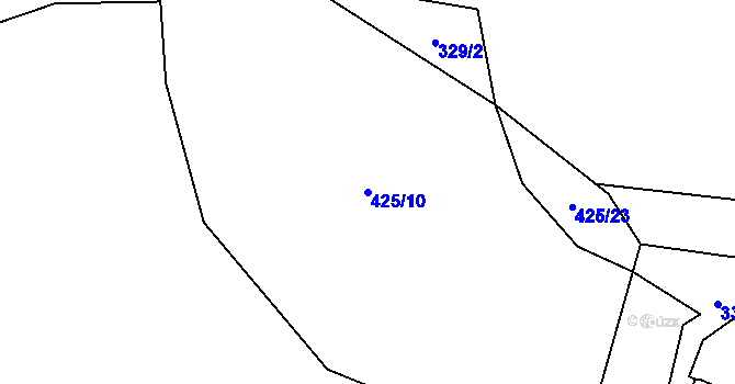 Parcela st. 425/10 v KÚ Hamr na Jezeře, Katastrální mapa
