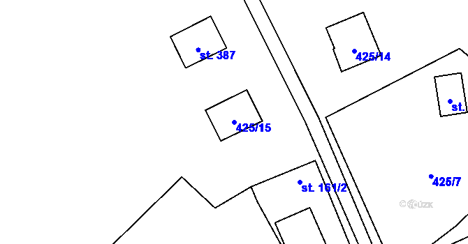 Parcela st. 425/15 v KÚ Hamr na Jezeře, Katastrální mapa