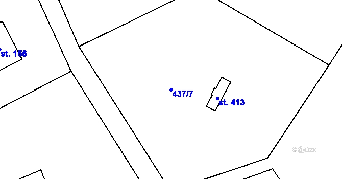 Parcela st. 437/7 v KÚ Hamr na Jezeře, Katastrální mapa