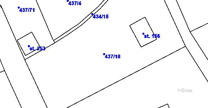 Parcela st. 437/18 v KÚ Hamr na Jezeře, Katastrální mapa