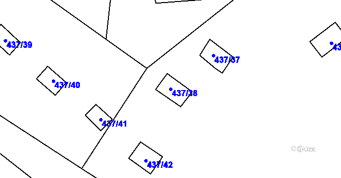 Parcela st. 437/38 v KÚ Hamr na Jezeře, Katastrální mapa