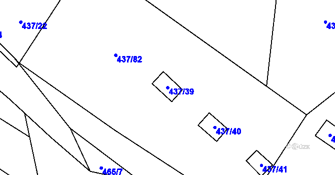 Parcela st. 437/39 v KÚ Hamr na Jezeře, Katastrální mapa