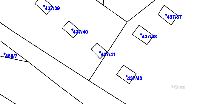 Parcela st. 437/41 v KÚ Hamr na Jezeře, Katastrální mapa