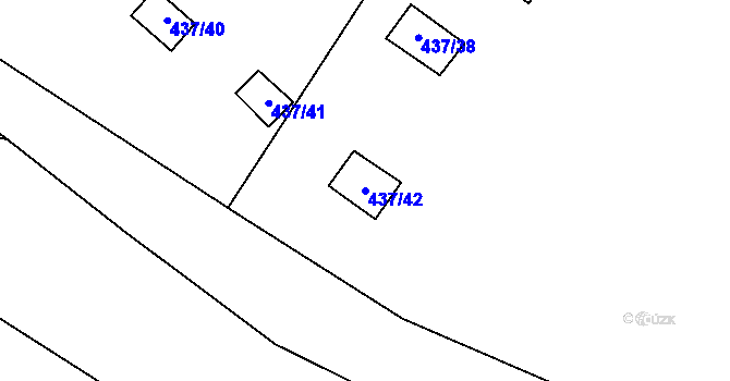 Parcela st. 437/42 v KÚ Hamr na Jezeře, Katastrální mapa