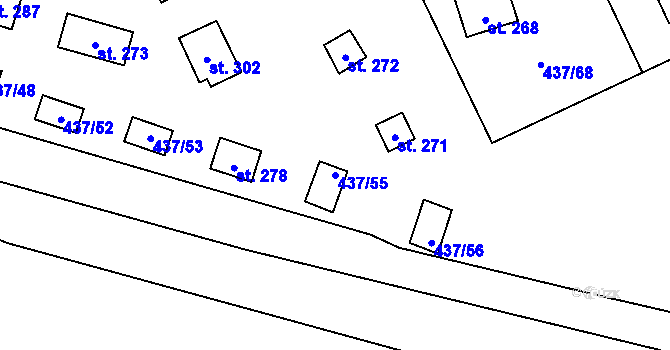Parcela st. 437/55 v KÚ Hamr na Jezeře, Katastrální mapa