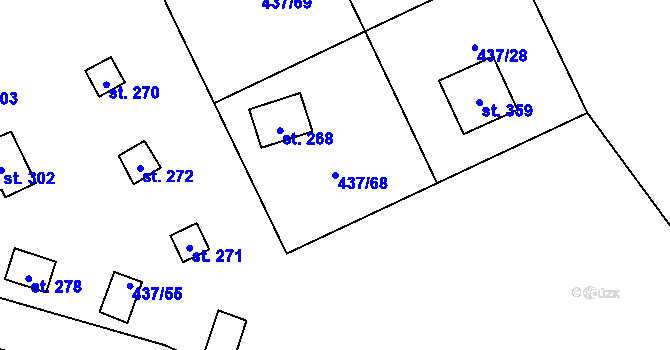 Parcela st. 437/68 v KÚ Hamr na Jezeře, Katastrální mapa