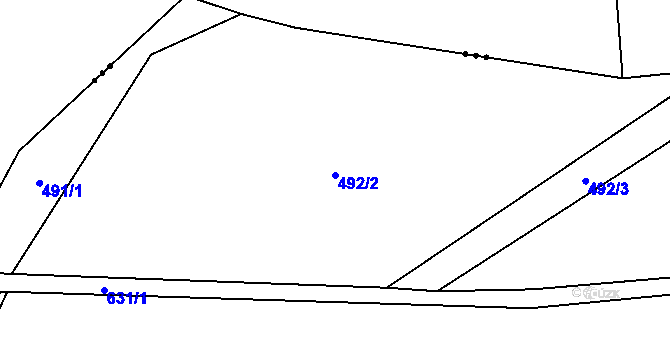 Parcela st. 492/2 v KÚ Hamr na Jezeře, Katastrální mapa