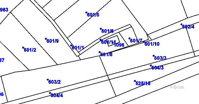 Parcela st. 601/8 v KÚ Hamr u Litvínova, Katastrální mapa