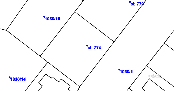 Parcela st. 774 v KÚ Hamr u Litvínova, Katastrální mapa