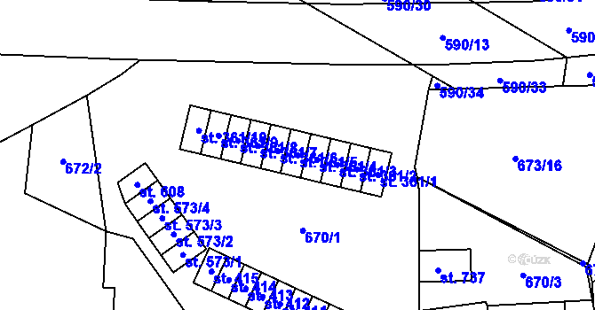 Parcela st. 361/5 v KÚ Hamr u Litvínova, Katastrální mapa
