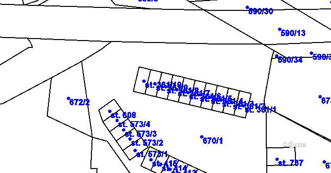Parcela st. 361/8 v KÚ Hamr u Litvínova, Katastrální mapa