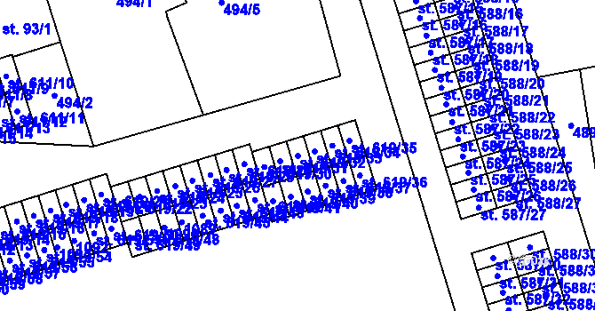 Parcela st. 619/32 v KÚ Hamr u Litvínova, Katastrální mapa