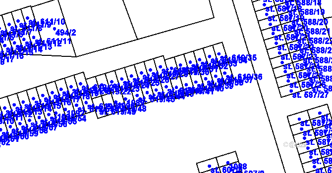 Parcela st. 619/42 v KÚ Hamr u Litvínova, Katastrální mapa