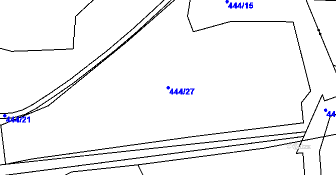 Parcela st. 444/27 v KÚ Hamr u Litvínova, Katastrální mapa