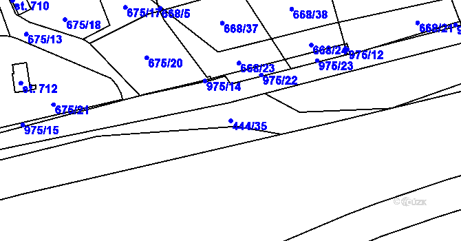 Parcela st. 444/35 v KÚ Hamr u Litvínova, Katastrální mapa
