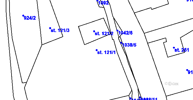 Parcela st. 121/1 v KÚ Janov u Litvínova, Katastrální mapa
