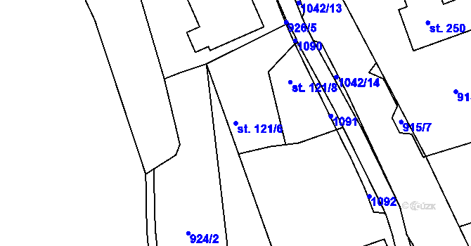 Parcela st. 121/6 v KÚ Janov u Litvínova, Katastrální mapa