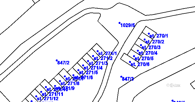 Parcela st. 271/1 v KÚ Janov u Litvínova, Katastrální mapa