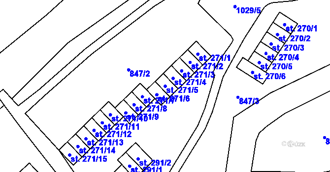 Parcela st. 271/5 v KÚ Janov u Litvínova, Katastrální mapa