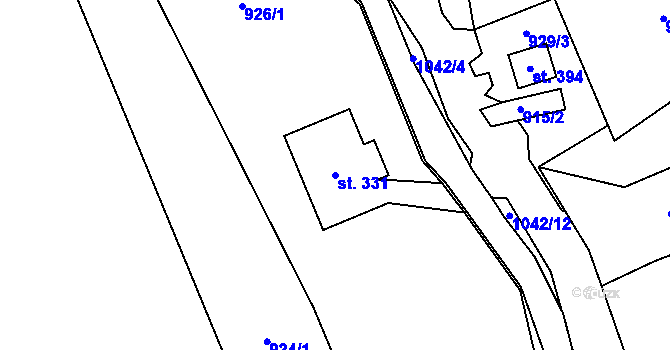 Parcela st. 331 v KÚ Janov u Litvínova, Katastrální mapa