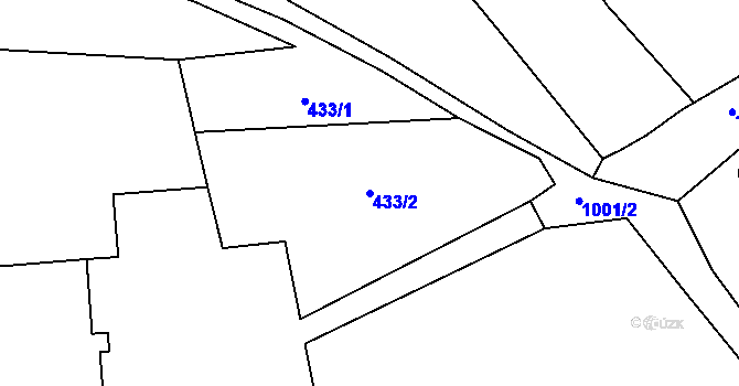 Parcela st. 433/2 v KÚ Janov u Litvínova, Katastrální mapa