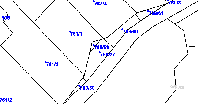 Parcela st. 788/27 v KÚ Janov u Litvínova, Katastrální mapa