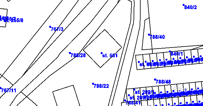 Parcela st. 561 v KÚ Janov u Litvínova, Katastrální mapa