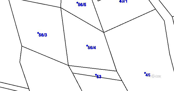 Parcela st. 56/4 v KÚ Hamry u Hlinska, Katastrální mapa