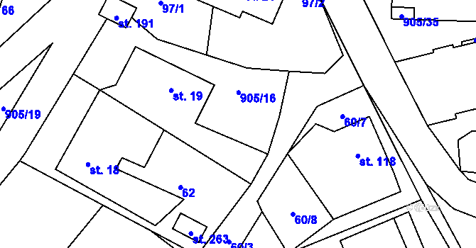 Parcela st. 63/5 v KÚ Hamry u Hlinska, Katastrální mapa