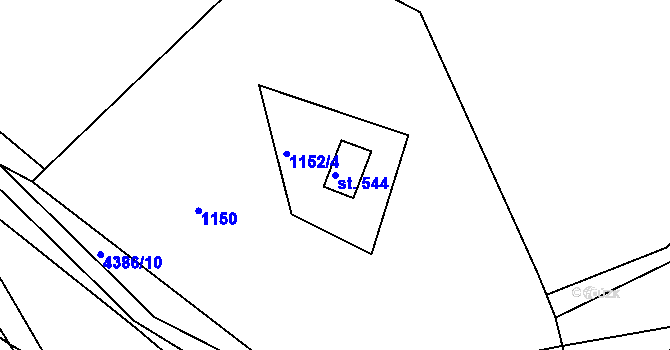 Parcela st. 544 v KÚ Hamry nad Křetínkou, Katastrální mapa