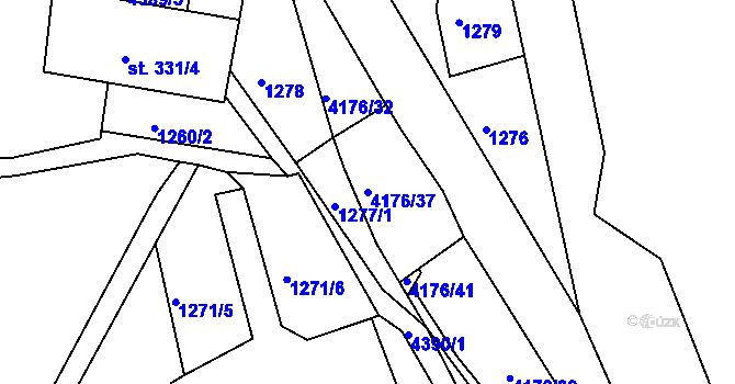 Parcela st. 4176/37 v KÚ Hamry nad Křetínkou, Katastrální mapa