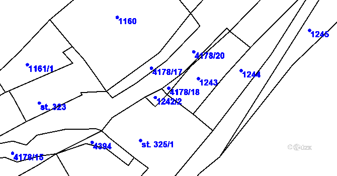 Parcela st. 4178/18 v KÚ Hamry nad Křetínkou, Katastrální mapa