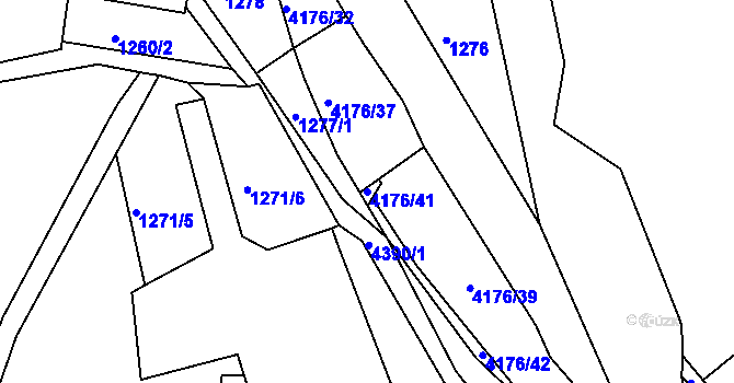 Parcela st. 4176/41 v KÚ Hamry nad Křetínkou, Katastrální mapa