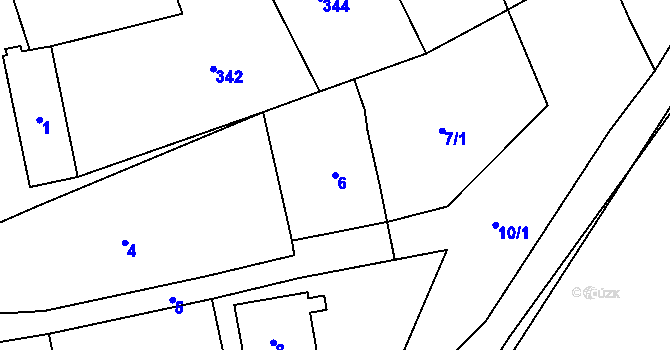 Parcela st. 6 v KÚ Hamry nad Sázavou, Katastrální mapa
