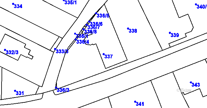 Parcela st. 337 v KÚ Hamry nad Sázavou, Katastrální mapa