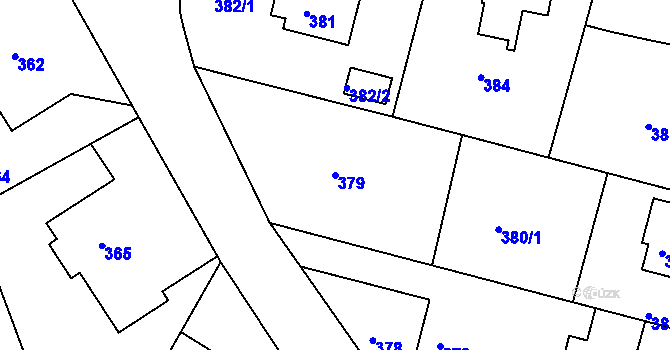 Parcela st. 379 v KÚ Hamry nad Sázavou, Katastrální mapa