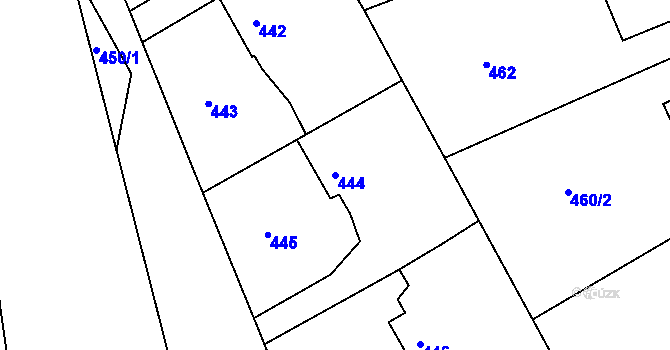 Parcela st. 444 v KÚ Hamry nad Sázavou, Katastrální mapa