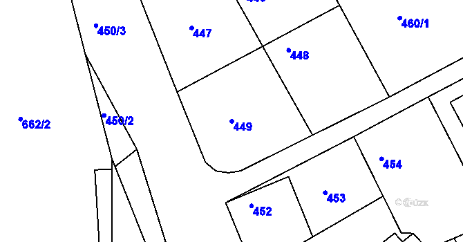 Parcela st. 449 v KÚ Hamry nad Sázavou, Katastrální mapa