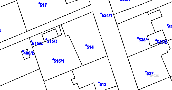 Parcela st. 514 v KÚ Hamry nad Sázavou, Katastrální mapa