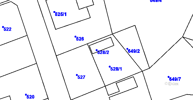 Parcela st. 528/2 v KÚ Hamry nad Sázavou, Katastrální mapa