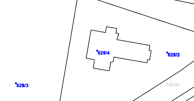 Parcela st. 628/4 v KÚ Hamry nad Sázavou, Katastrální mapa