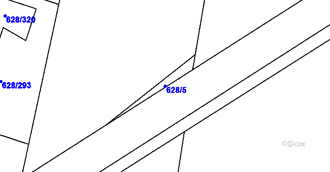 Parcela st. 628/5 v KÚ Hamry nad Sázavou, Katastrální mapa
